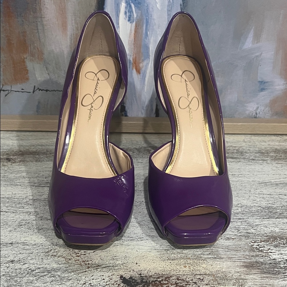 Jessica Simpson Vibrant Purple Peep Toe Heels